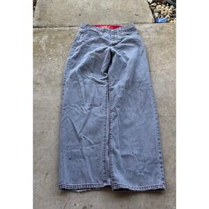 Five Elementz Mens Wide Leg Jeans Gray Paint Splatter Embroidered Baggy W32 L32